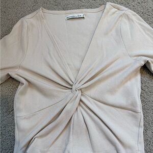 Abercrombie & Fitch Beige Twist Knot Top